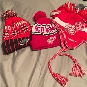 3 Red Wings Hats